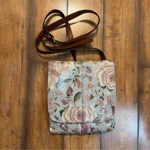 Patricia Nash Crackled Garden Rose Granada Crossbody Bag